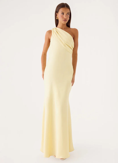 Elena Maxi Dress in Baby Yellow