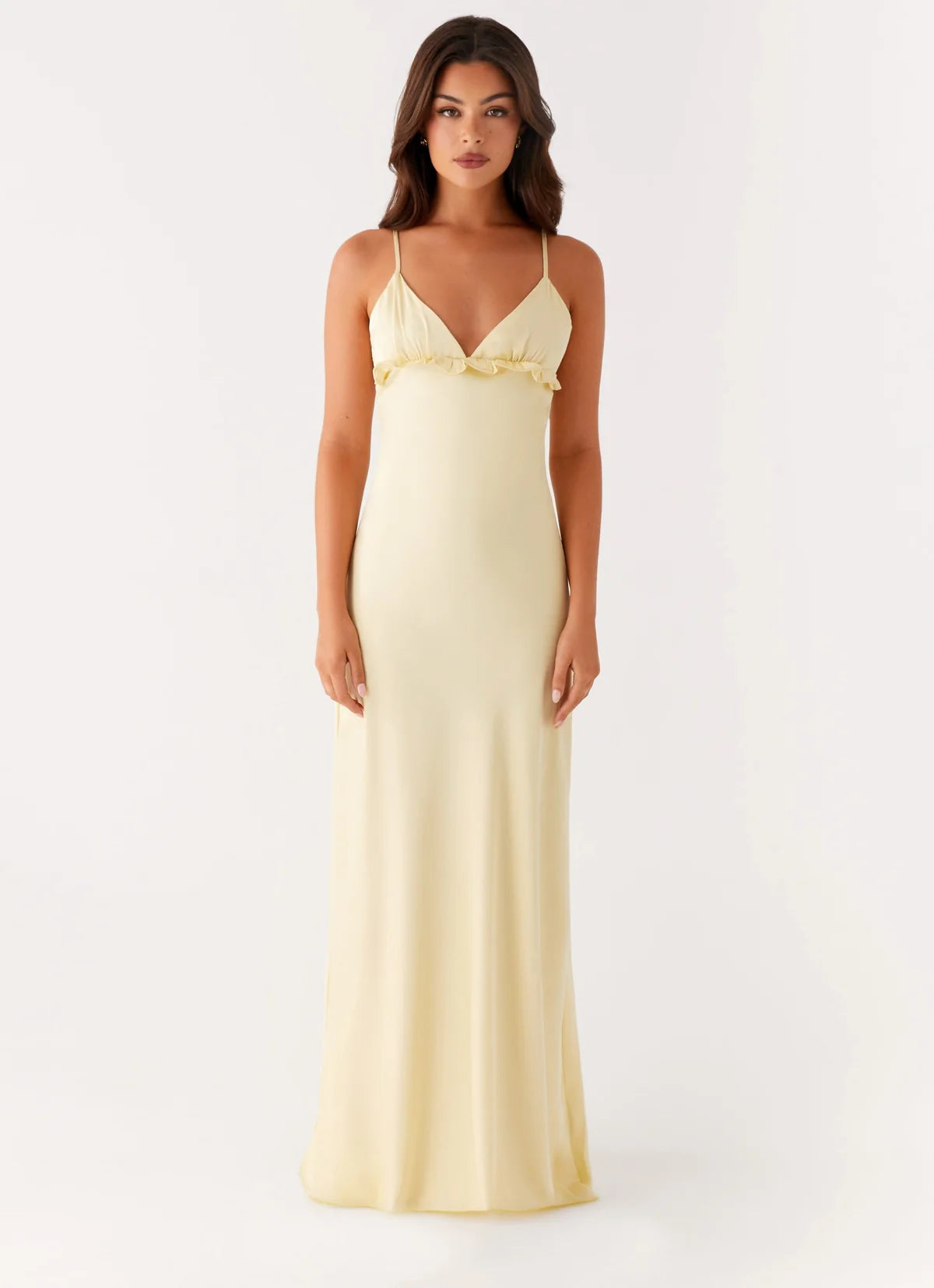 Elona Maxi Dress in Baby Yellow