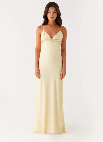 Elona Maxi Dress in Baby Yellow