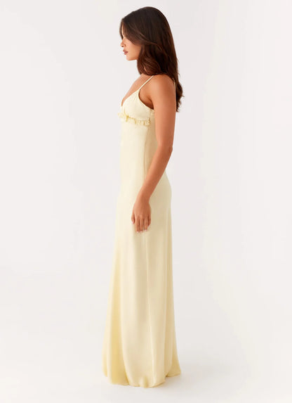 Elona Maxi Dress in Baby Yellow