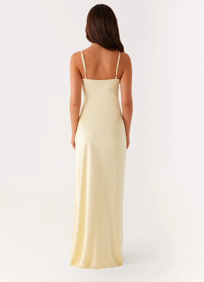 Elona Maxi Dress in Baby Yellow