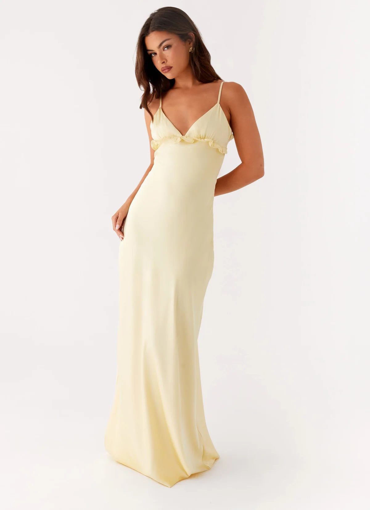 Elona Maxi Dress in Baby Yellow