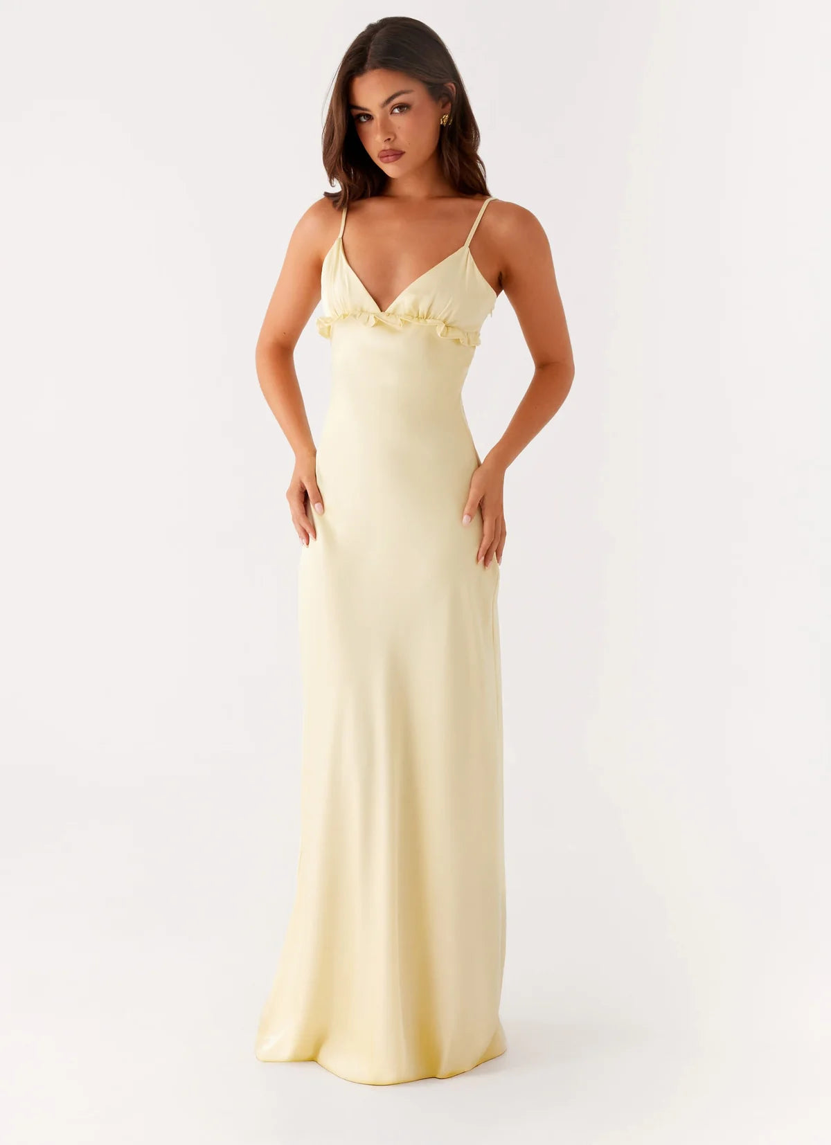 Elona Maxi Dress in Baby Yellow