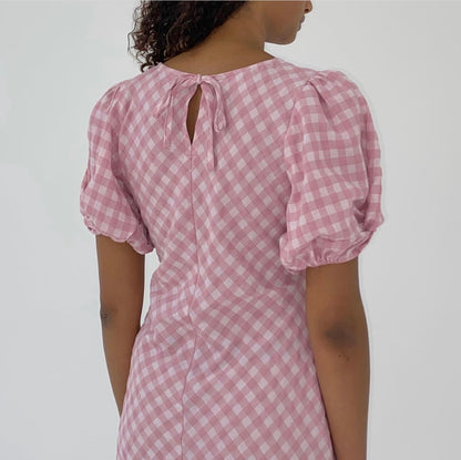 Heidi Gingham Dress in Pink