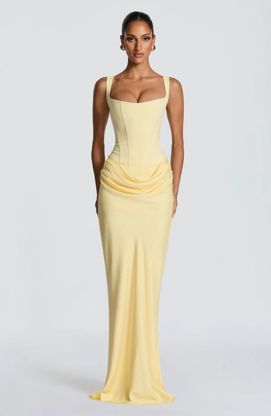 Cornelia Maxi Dress in Lemon