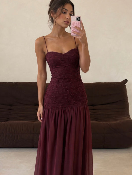 Renata Dress in Port
