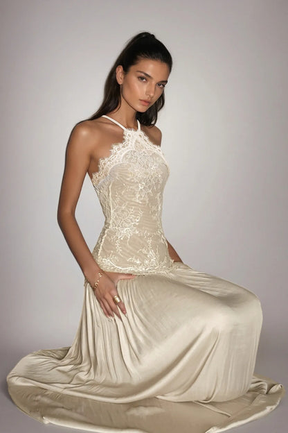 Cadwalader Lace Floral Ruch Maxi