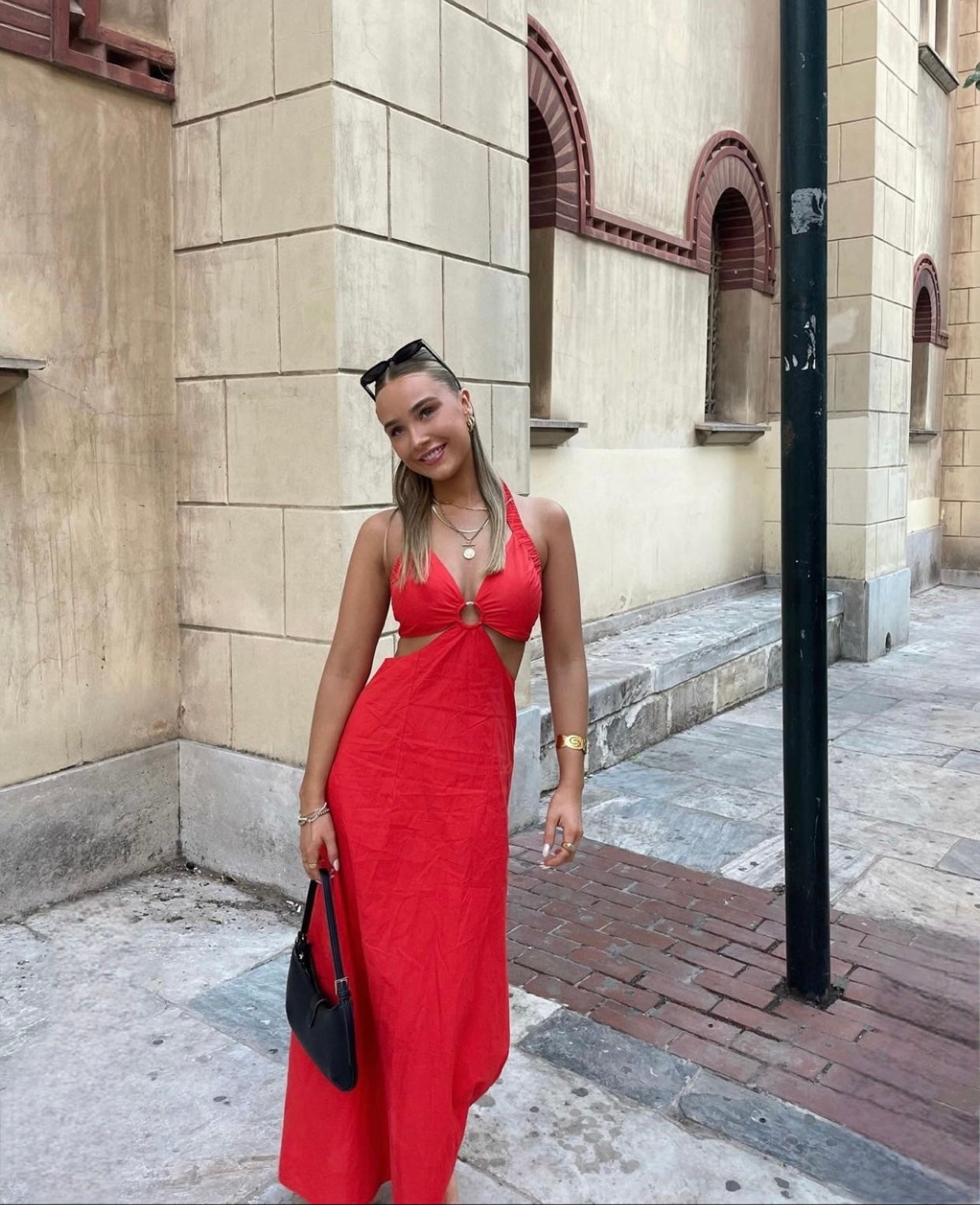 Romeo Ring Maxi Dress in Strawberry