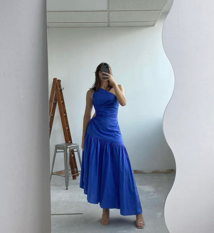 Bettina Cut-Out Dress in Baja Blue
