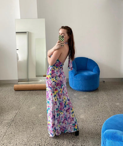 Gigi Silk Halter Dress