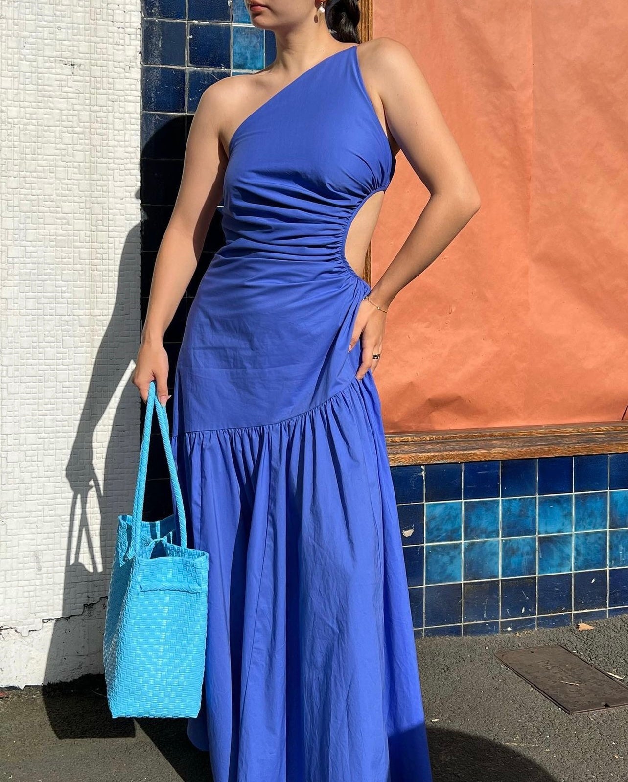 Bettina Cut-Out Dress in Baja Blue - RUBY