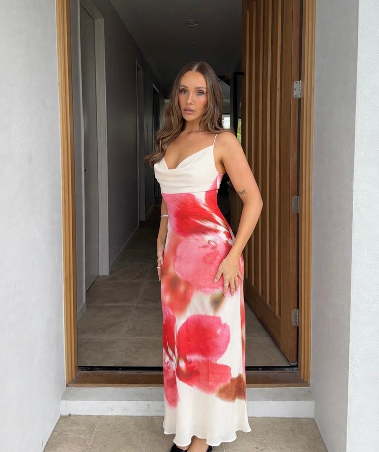 Samya Cowl Maxi Dress in Floral