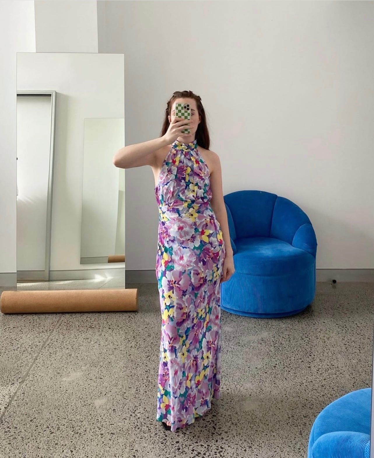 Gigi Silk Halter Dress - RUBY