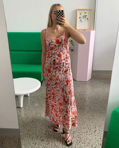 Aimee Silk Slip in Pansy