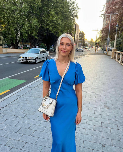 Uma Dress in Cerulean