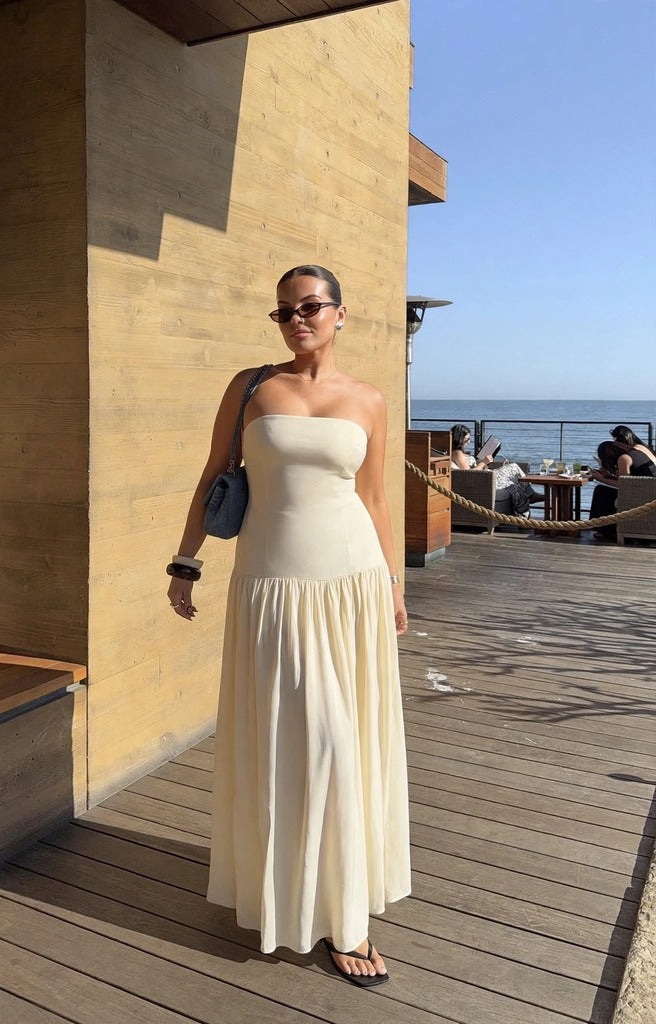 Slowing Tide Maxi Dress in Ivory