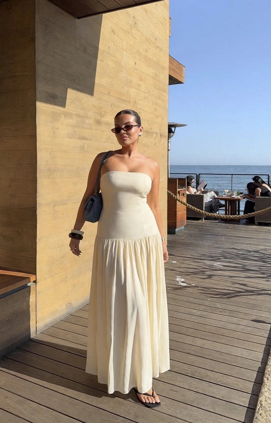 Slowing Tide Maxi Dress in Ivory