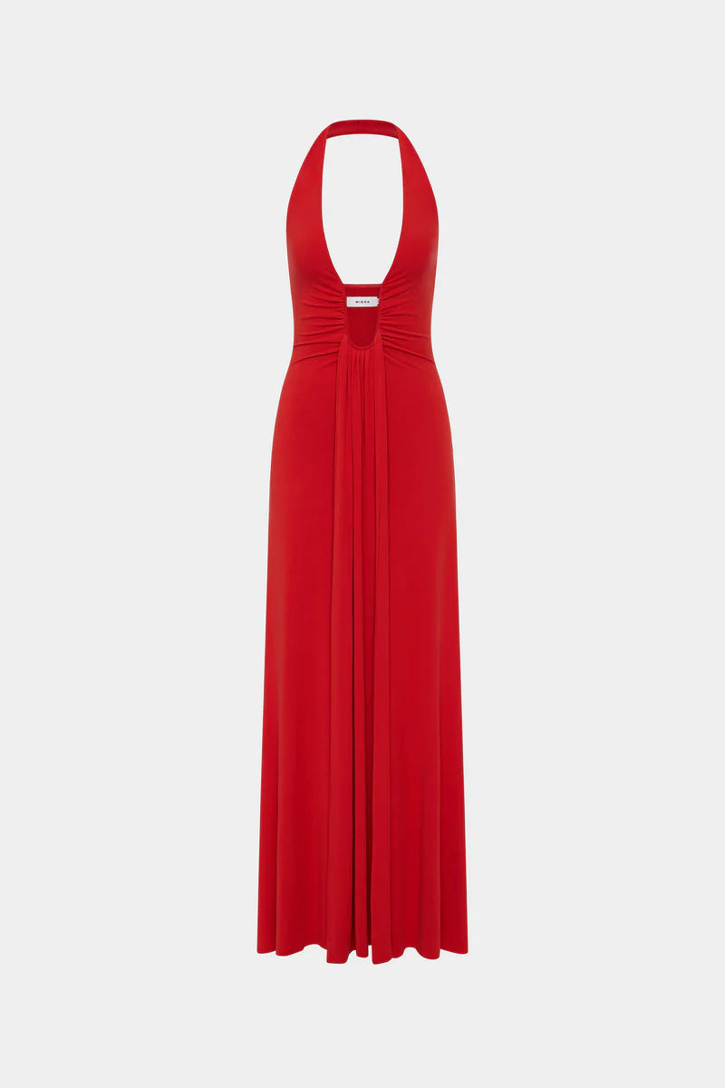 Jennifer Cupro Dress in Cherry