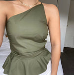 Load image into Gallery viewer, Bettina Cotton Top in Khaki - RUBY
