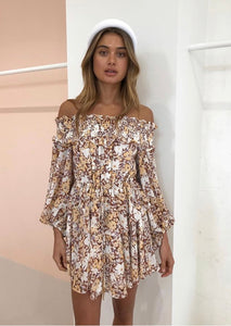 Dixie OTS Shirred mini in Multi - Shona Joy