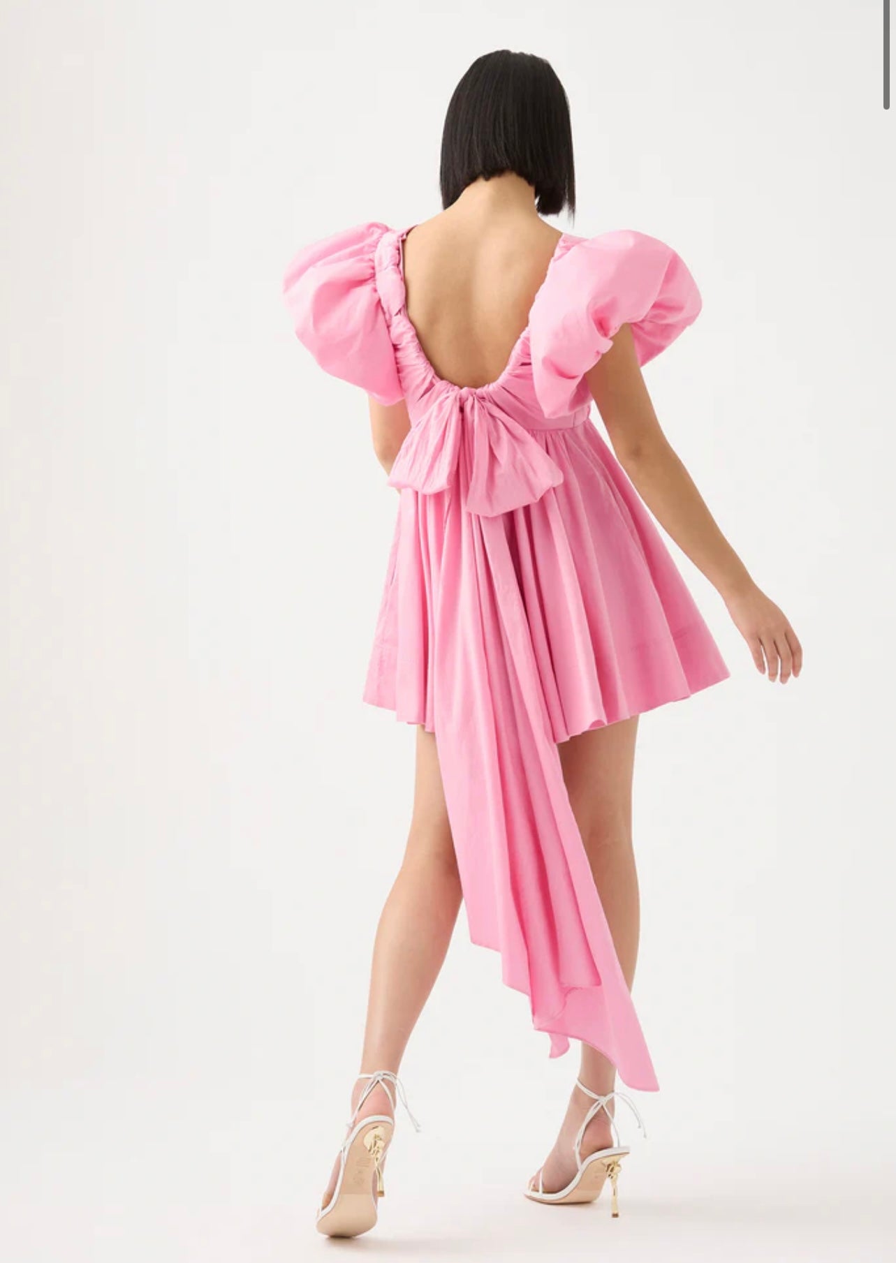 Gretta Bow Back Mini Dress in Ballet Pink