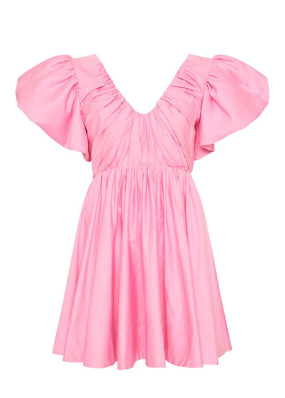 Gretta Bow Back Mini Dress in Ballet Pink