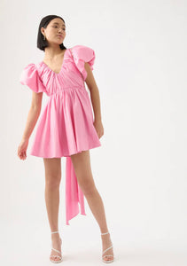 Gretta Bow Back Mini Dress in Ballet Pink - AJE