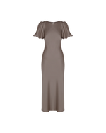 Load image into Gallery viewer, Kendall Satin Dress in Charcoal - RUBY
