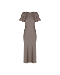 Kendall Satin Dress in Charcoal - RUBY