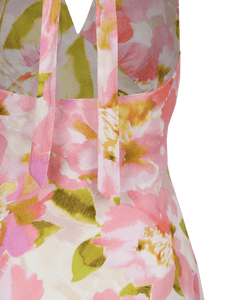 Morgan Linen Mini Dress in Ballet Floral - RUBY