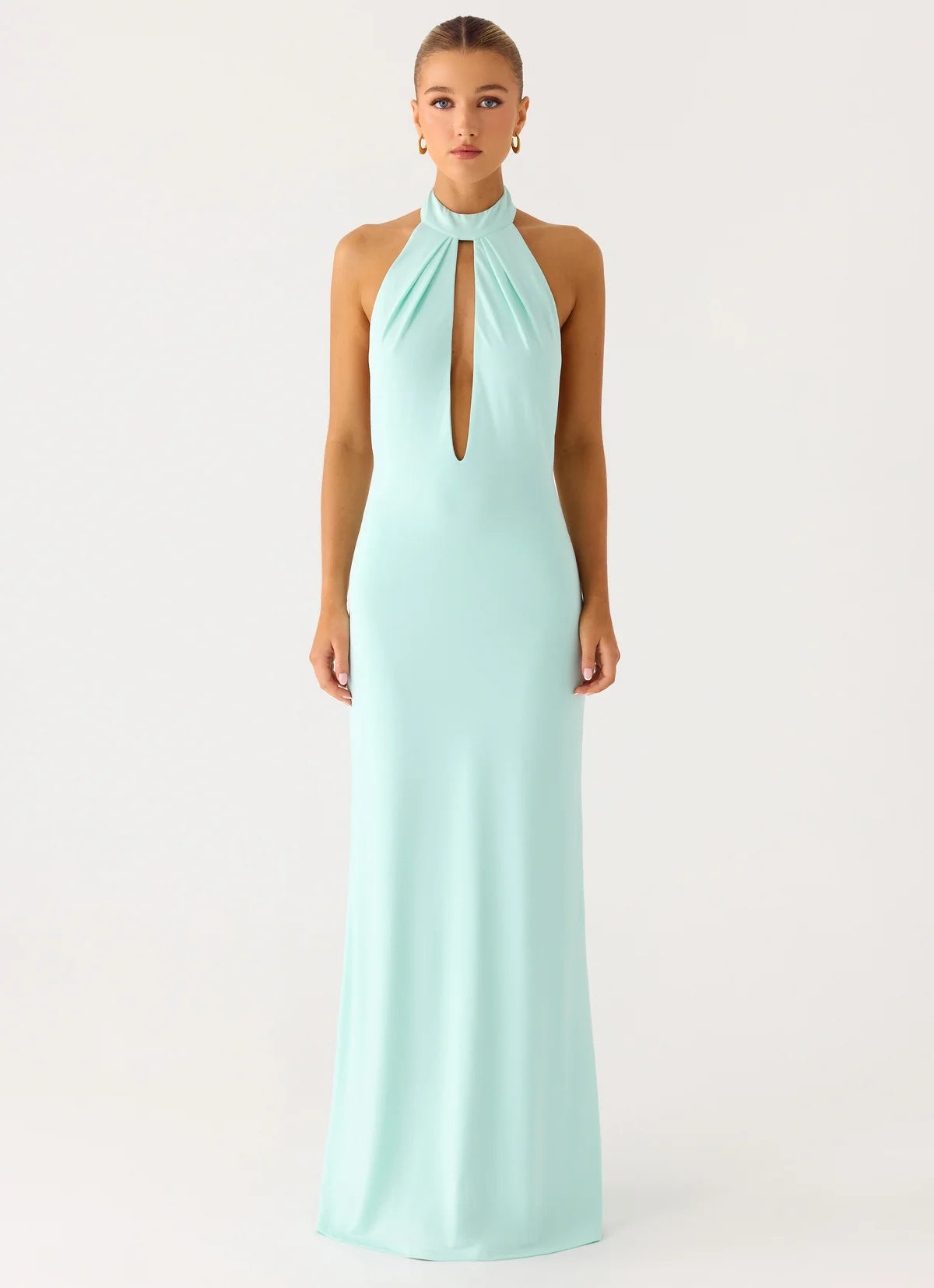 Mougleta Backless Maxi Dress in Aqua