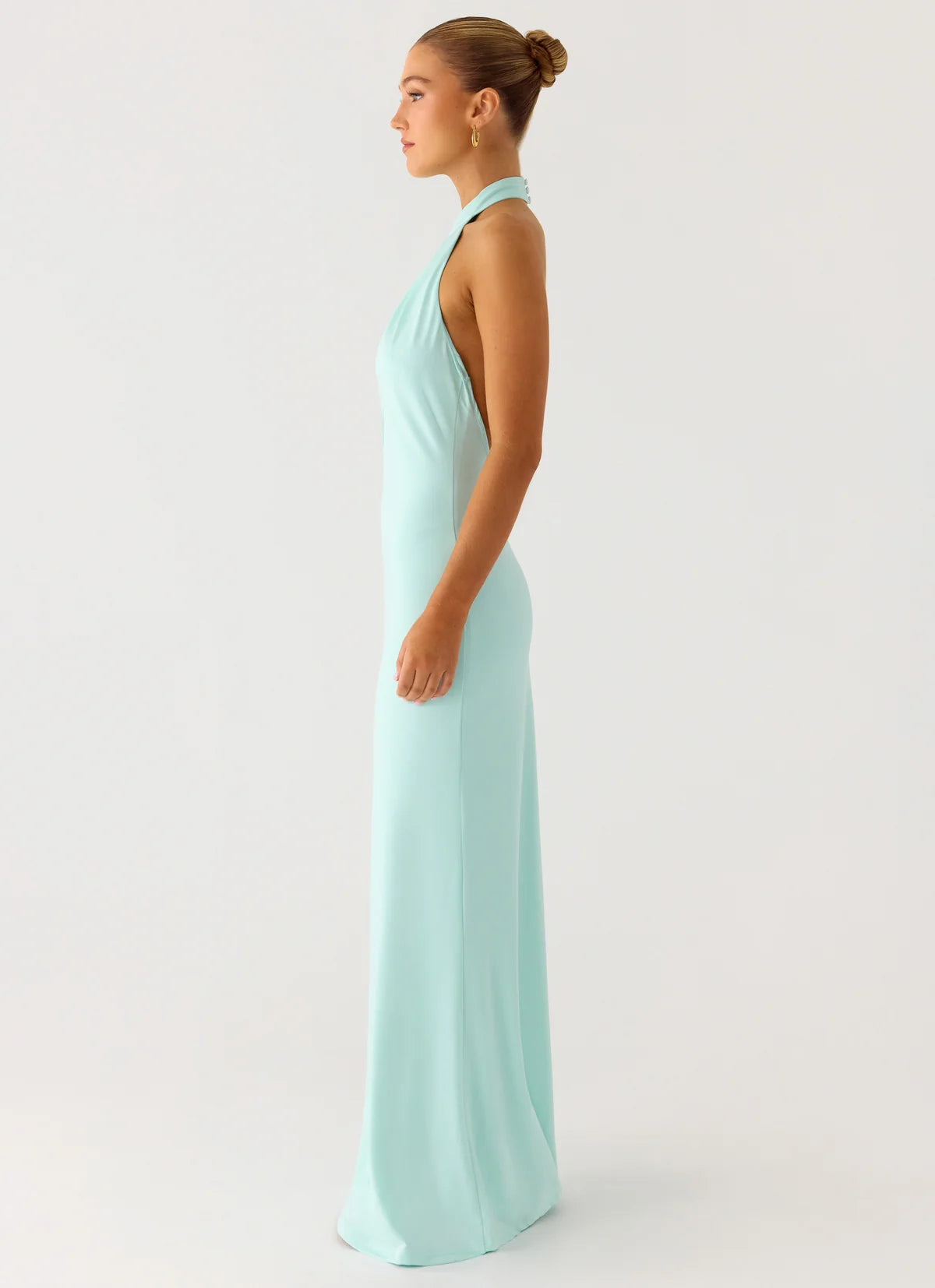 Mougleta Backless Maxi Dress in Aqua