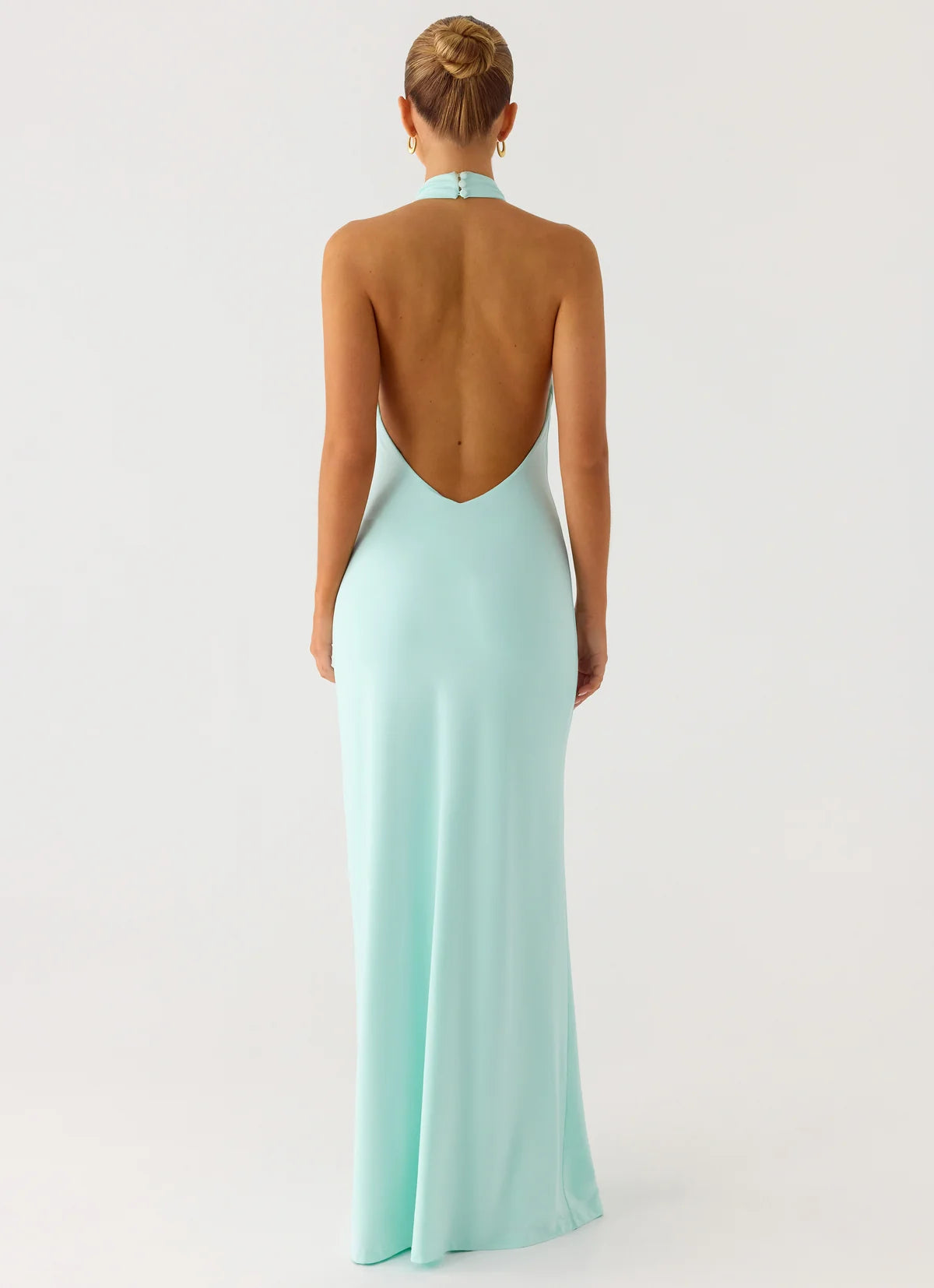 Mougleta Backless Maxi Dress in Aqua
