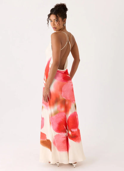 Samya Cowl Maxi Dress in Floral