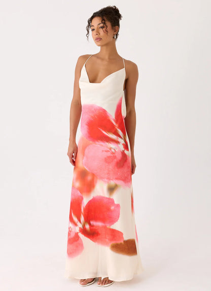 Samya Cowl Maxi Dress in Floral