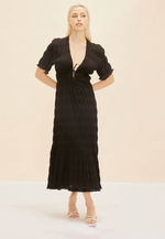 Load image into Gallery viewer, Mirella V Neck Dress in Black - RUBY
