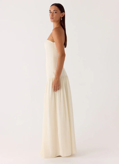 Slowing Tide Maxi Dress in Ivory