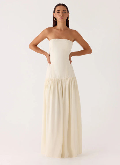 Slowing Tide Maxi Dress in Ivory