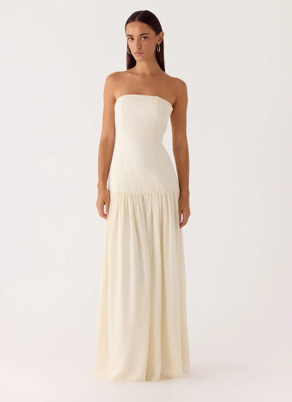 Slowing Tide Maxi Dress in Ivory
