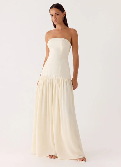 Slowing Tide Maxi Dress in Ivory