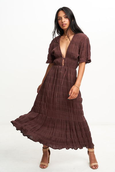 Mirella V Neck Dress in Java