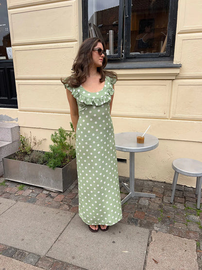 Luna Dress with Polka Dots in Green/White Love it Loan it Luna Dress with Polka Dots in Green/White Love it Loan it