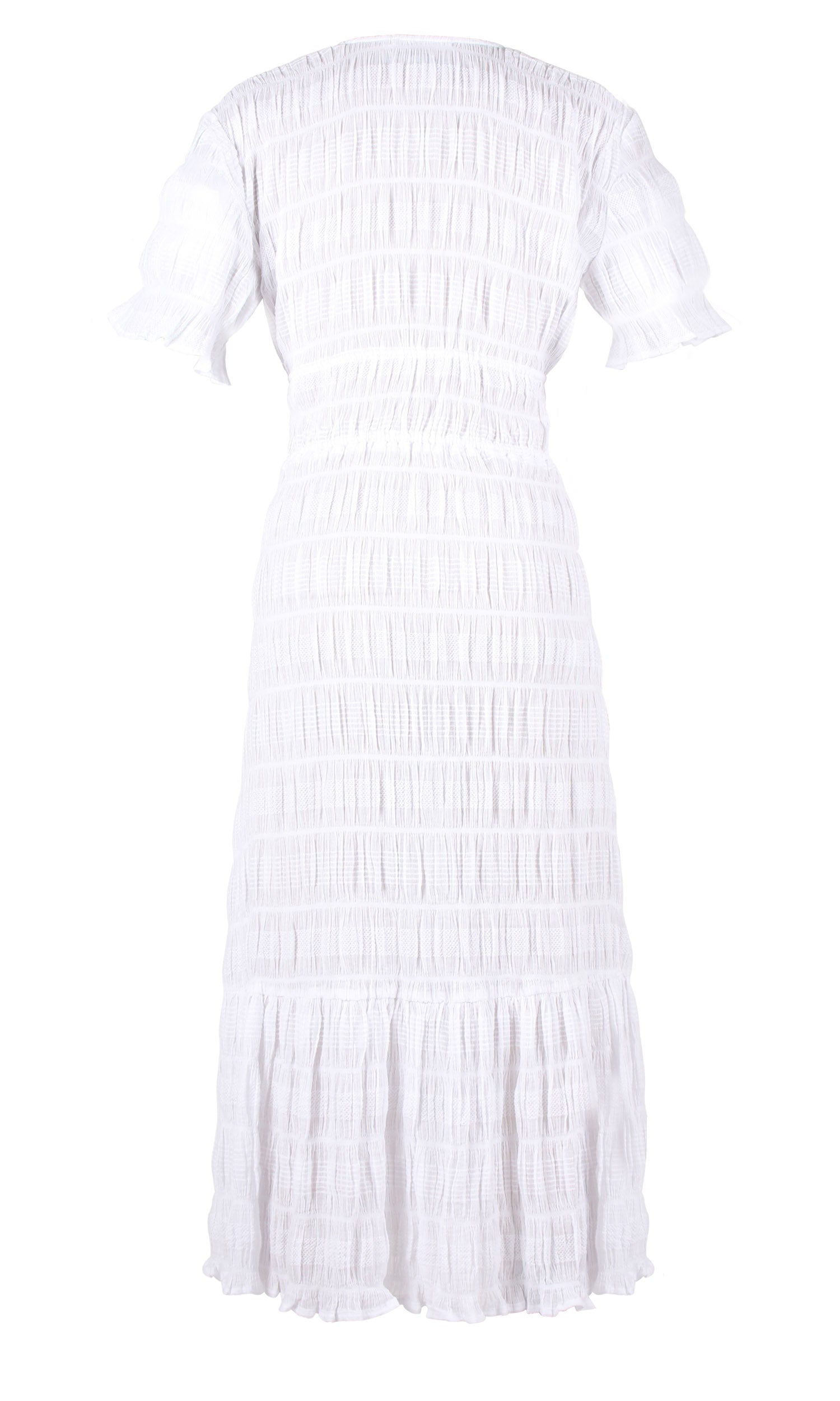 Mirella V Neck Dress in White - RUBY