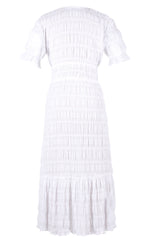 Load image into Gallery viewer, Mirella V Neck Dress in White - RUBY
