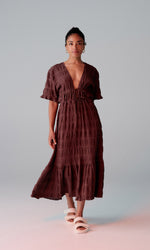 Load image into Gallery viewer, Mirella V Neck Dress in Java - RUBY
