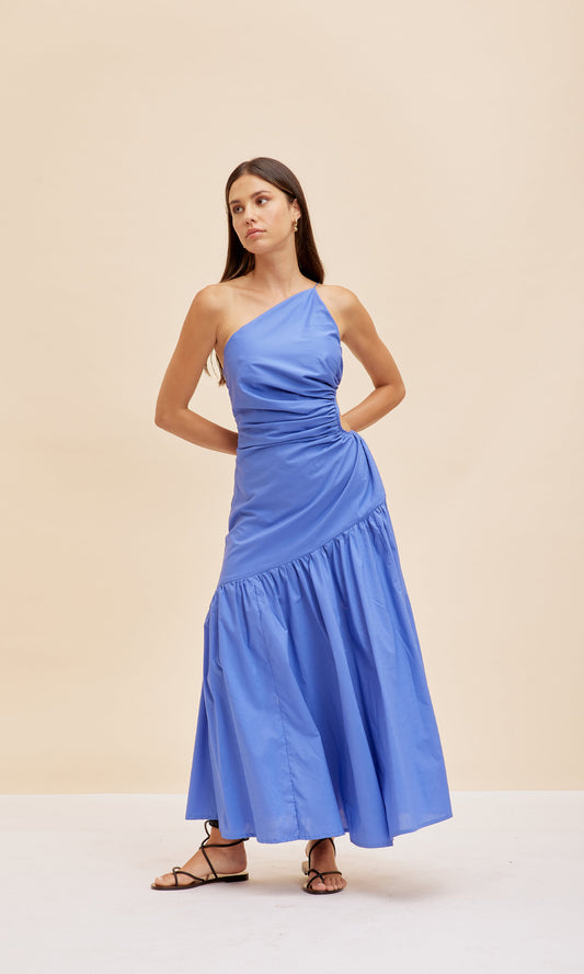 Bettina Cut-Out Dress in Baja Blue