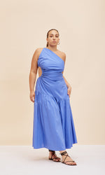 Load image into Gallery viewer, Bettina Cut-Out Dress in Baja Blue - RUBY
