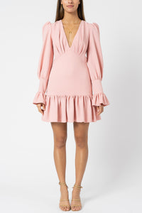Anna V Tulip Sleeve dress in Pastel Pink - By Johnny