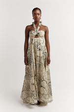 Load image into Gallery viewer, Malta Black Linen Knot Dress - Dissh
