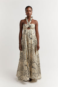Malta Black Linen Knot Dress - Dissh